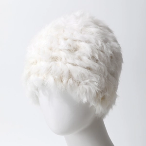Women Rabbit Hair Knitted Beanie Hat Winter Warm Faux Fur Fluffy Skull Cap Handwoven Fashionable Outdoor Versatile Elegant
