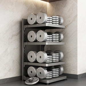 Heavy duty 4-tier dark grey metal adjustable pot rack with high weight capacity design