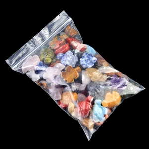 Mini natural gemstone turtle carvings set in assorted crystals like amethyst and agate