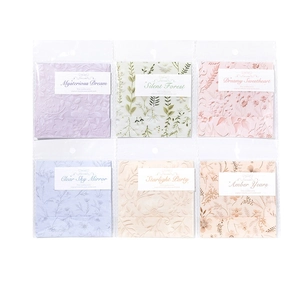 Mo-card vintage embossed flower sticker packs in six colors for journal decoration