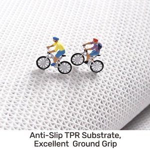 Thick absorbent bath mat with TPR non-slip backing and honeycomb texture