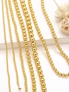Detailed comparison of 18k gold plated ball chain necklaces in various bead sizes