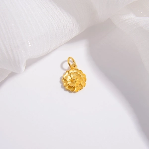 Pendentif lotus en argent S925 doré exquis pour colliers et bracelets DIY