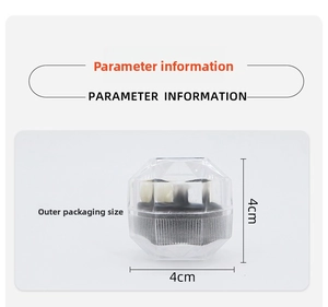 Compact 4x4cm transparent diamond shaped storage box with black foam insert for jewelry
