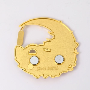 Golden Nanjing metal fridge magnet souvenir featuring strong dual magnets and logo detail