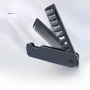 Pettine pieghevole 2 in 1 in plastica ABS nera con denti fini e larghi per styling