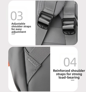 Detail of adjustable backpack shoulder straps with reinforced stitching for heavy load
