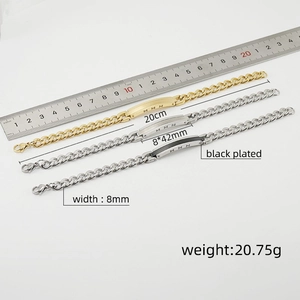 Detailed comparison of 8mm stainless steel cuban link bracelets in gold, silver and black