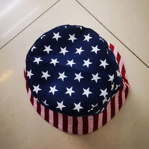 Reversible American Flag bucket hat with stars and stripes pattern for sun protection