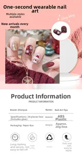 Détails de 24 faux ongles de Noël bordeaux et dorés avec des motifs de flocons de neige