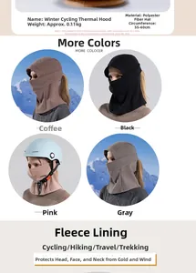 Winter thermal cycling mask features fleece lining and multi-color options for wind protection