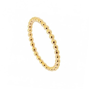 Minimalist Beaded Ring Thin Copper 18K Gold Plated Stackable Polished Jewelry For Women