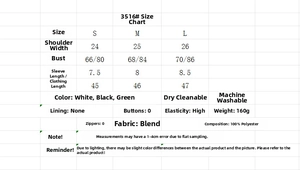 Guide des tailles détaillé et fiche tissu pour ce haut gilet évidé à volants doux