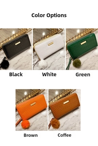 Women's long crocodile pattern wallets in black, white, green, brown and coffee colors