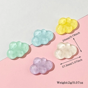 Detail view of 27mm resin cloud accessories showing precise dimensions and weights