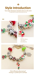 Weihnachten DIY Bettelarmband Adventskalender Set mit festlichen Perlen und Anhaengern Detail