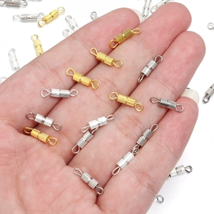 Magnetic cylindrical jewelry clasps in gold and silver finish for DIY accessories