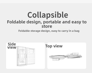 Technical wireframe view showing the collapsible design of the milk carton holder