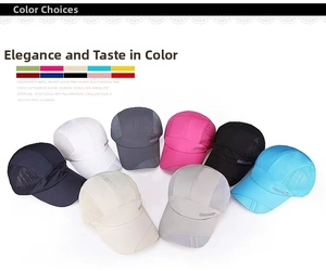 Detail of color choices for breathable mesh baseball caps showing various color palettes