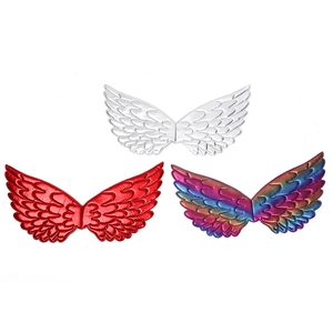 Metallic shiny angel wings set in silver, red, and rainbow for kids' princess party dress up
