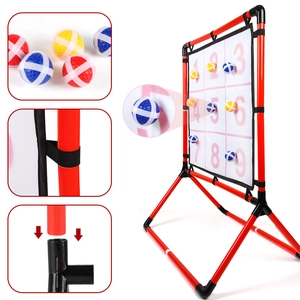 2-in-1 indoor and outdoor tic-tac-toe toss game set with colorful sticky balls