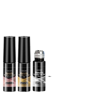 Metallic nail art liner gel set in rose gold, gold and silver colors for French manicure