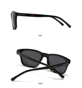 Side and back view of men's classic TR sunglasses featuring tricolor stripe temple detail