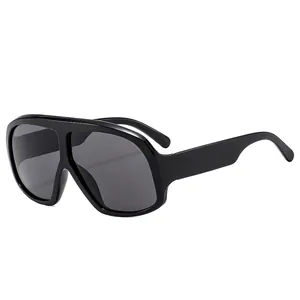 Classic oversized black aviator sunglasses for women featuring a retro frame design