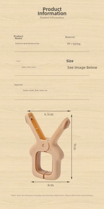 Detail view of rabbit-ear quilt clips with non-slip soft rubber and strong spring
