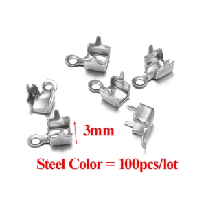 Macro view of 3mm steel color crimp beads for jewelry making, 100pcs per lot set