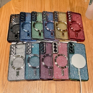 Detailed grid of glitter magnetic phone cases in multiple colors for Samsung S23 Ultra