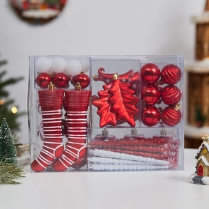 Christmas Tree Ornaments Shatterproof Plastic Baubles Hanging Decorations For Holiday Party Star Stocking Icicle