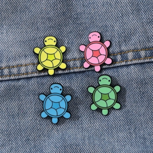 Cute Cartoon Turtle Brooch Pin Colorful Enamel Animal Lapel Badge For Backpack Clothing Alloy Jewelry Decorative