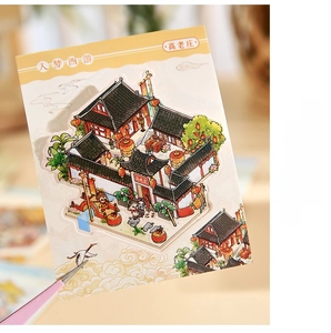 Detail of Journey to the West themed stickers showing Gao Lao Zhuang scene with tweezers