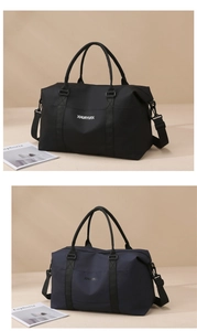 Close-up of durable oxford fabric travel bags with reinforced handles and shoulder straps