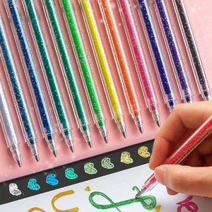 Glitter Gel Pens Metallic Shimmer Ink For Journaling Drawing Supplies Bullet Tip DIY Stationery For Students