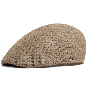Breathable lace mesh newsboy cap in khaki for summer sun protection and casual wear