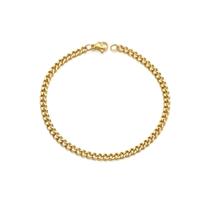 Klassisches goldenes Edelstahl NK-Panzerarmband für Herren mit Karabinerverschluss