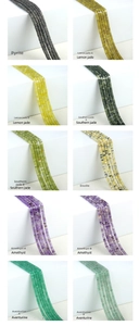 Detailed comparison of 2x4mm flat spacer beads in various natural stones for DIY jewelry