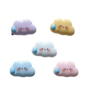 Cute resin cloud charms in five colors for DIY crafts and hair accessory making