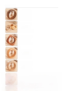 Detailed spec sheet showing dimensions and weights for five unique wood geometric bracelets
