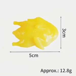 Realistic PVC mini roast duck food model for dollhouse kitchen decor, 5cm length