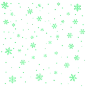 Luminous snowflake wall stickers set with mint green stars and dots for Christmas decor