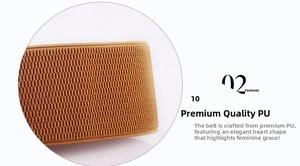 Detail of high-elastic woven texture and premium PU material on a khaki waist belt