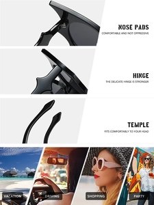 Detail view of reinforced hinges and ergonomic nose pads on butterfly sunglasses