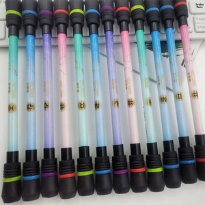 Close-up of twelve constellations themed weighted spinning pens for beginners in white background