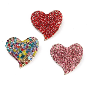 Heart Shaped Rhinestone Brooch Pin Alloy Vintage Retro Jewelry Accessory For Women Clothing Decor Glittering