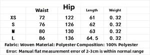Detailed size chart for women's cargo style shorts with waist and hip measurements