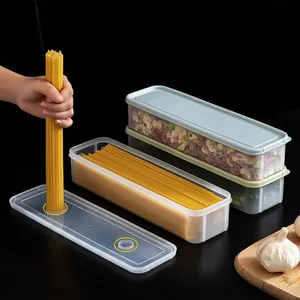 Transparent spaghetti container with measurement lid for precise pasta portion control