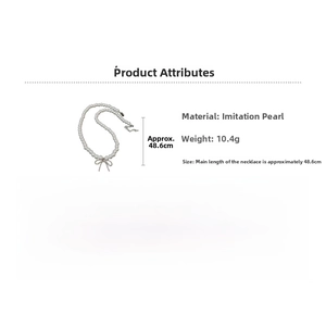 Détails du collier choker en perles avec spécifications de poids 10,4g et longueur 48,6cm